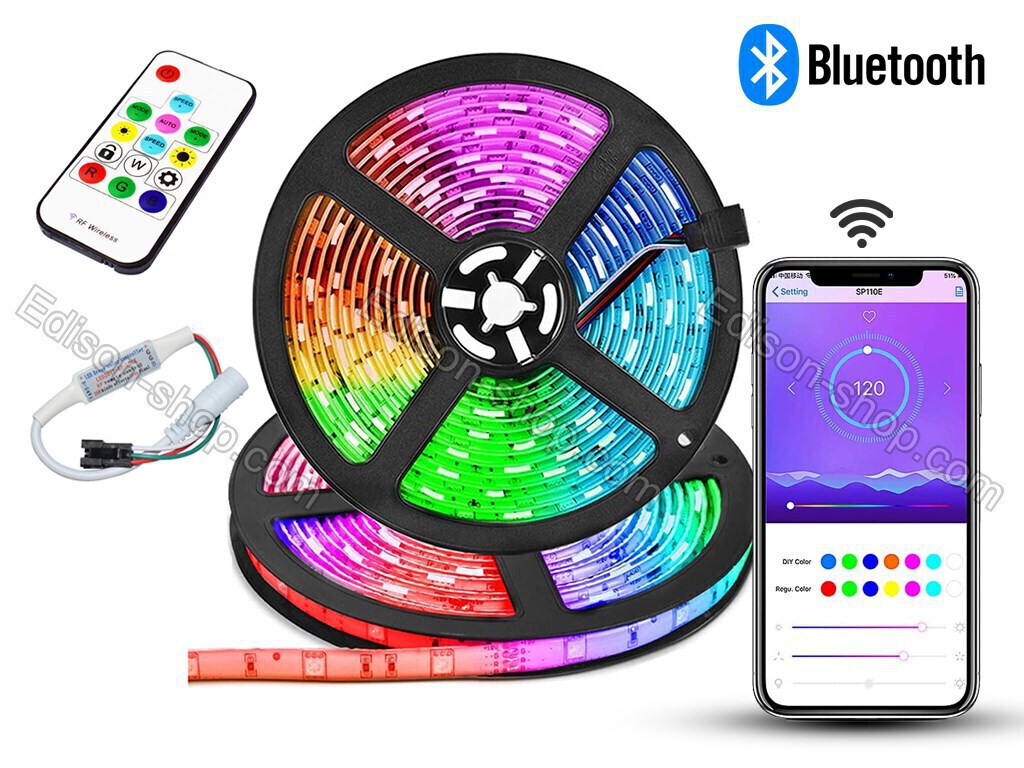  ریسه هوشمند RGB به همراه اتصال بلوتوث از طریق گوشی 